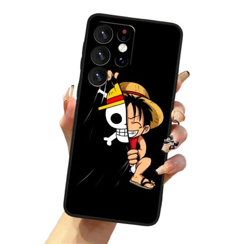 One Piece Anime Black Samsung Cases