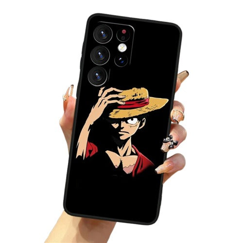 One Piece Anime Black Samsung Cases