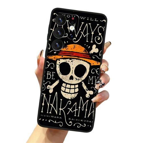 One Piece Anime Black Samsung Cases