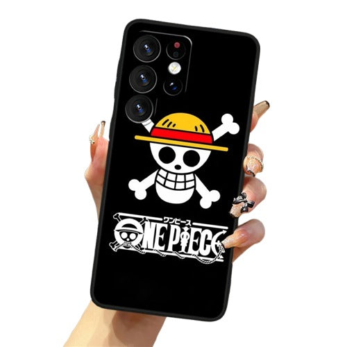 One Piece Anime Black Samsung Cases