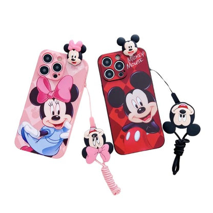 Minnie & Mickey Mouse Samsung Phone Case with Holder Rope