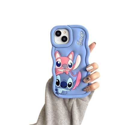 3D Stitch & Angel Couple iPhone Cases