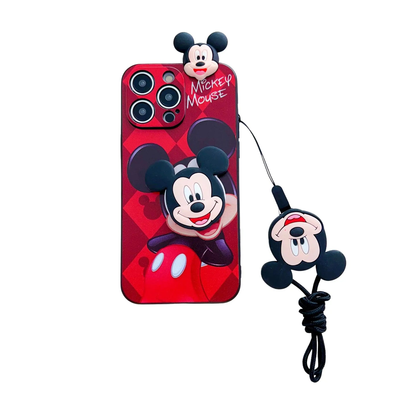 Minnie & Mickey Mouse Samsung Phone Case with Holder Rope