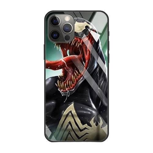 Marvel Venom Tempered Glass iPhone Case