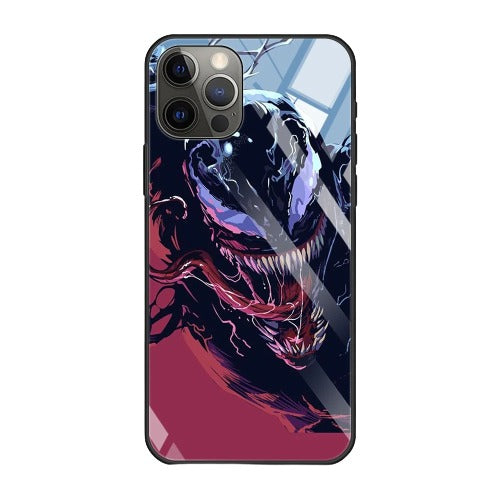 Marvel Venom Tempered Glass iPhone Case