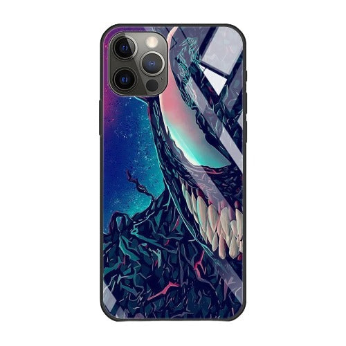 Marvel Venom Tempered Glass iPhone Case