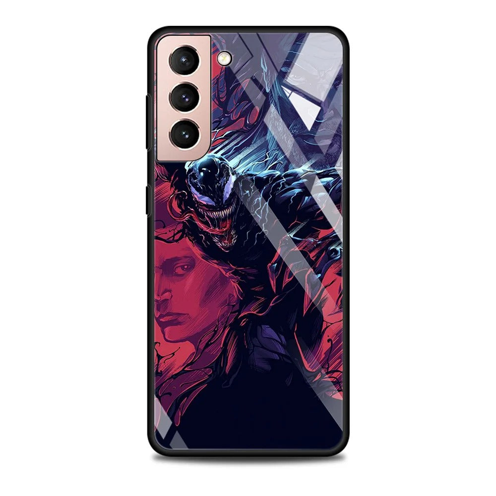 Marvel Venom Tempered Glass Samsung Case