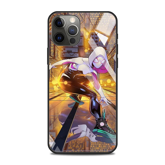 Marvel Spider-Gwen Tempered Glass iPhone Case